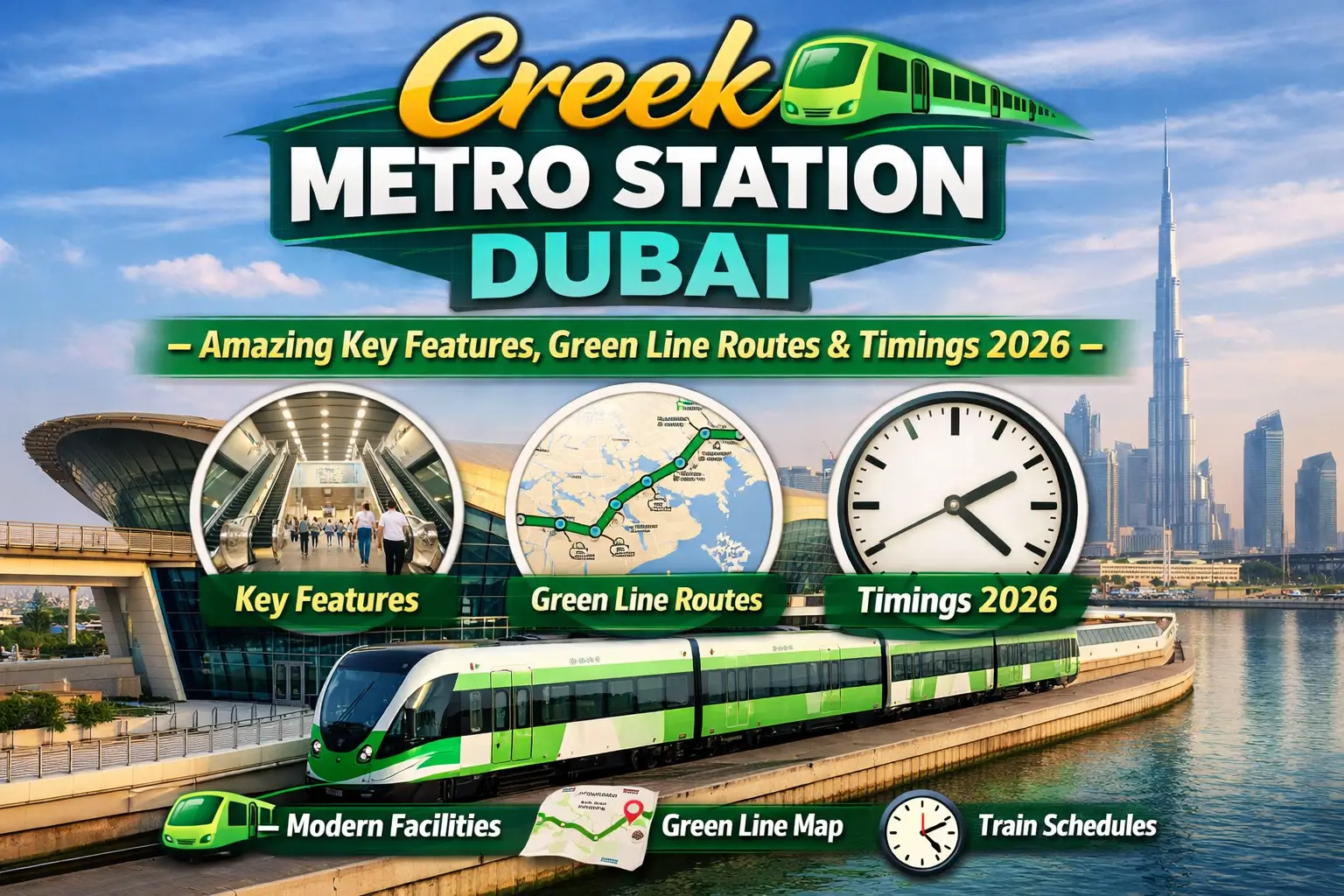 Creek Metro Station Dubai – Amazing Key Features, Green Line Routes & Timings 2026