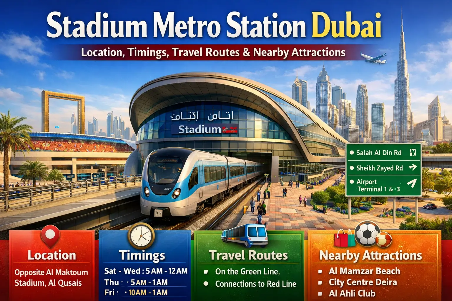Stadium Metro Station Dubai Location, Timings, Travel Routes & Nearby Attractions