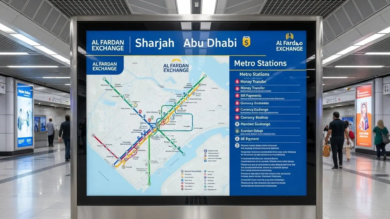 Al Fardan Exchange Dubai Sharjah & Abu Dhabi Metro Station Guide